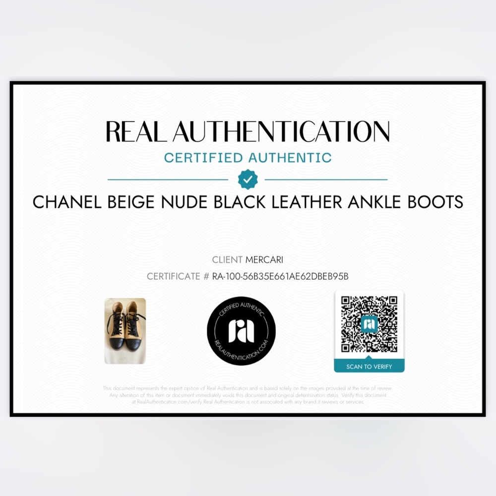 Chanel nude beige black cc logo boots booties with certificate of authenticity - Picture 17 of 17